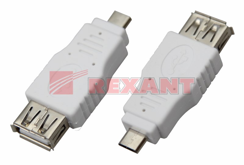 Переходник гнездо USB-A (Female)-штекер microUSB (Male) REXANT